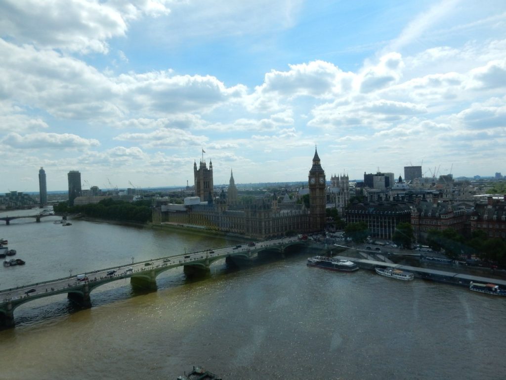 вид с колеса обозрения сверху на Лондон фото